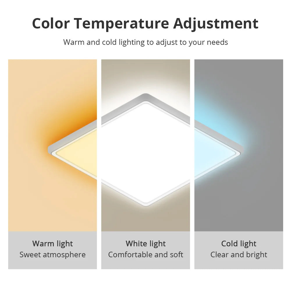 34W Wifi LED Ceiling Light Double Layer Type Dimmable CCT Ultrathin Surface Mounting Lamp RGB Colorful Back Light Work with Tuya
