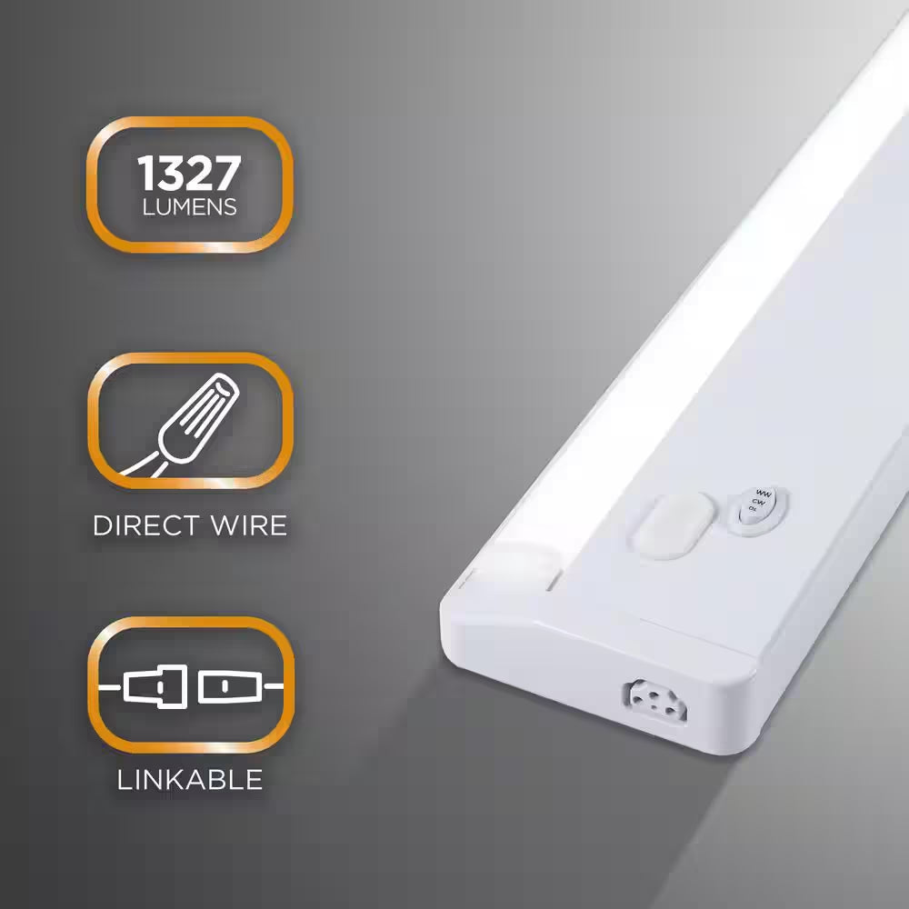 Prolink Hardwired 24 In. LED White under Cabinet Light, Linkable, 3 Color Temperature Options