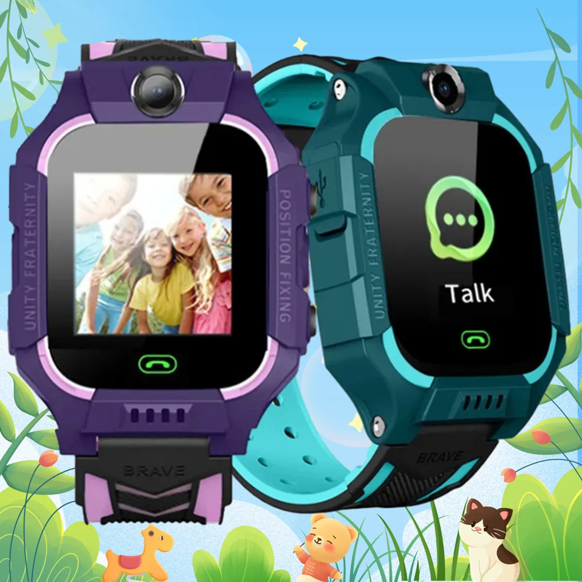 Q19 Kids Smart Watch Kids 2G Sim Card Smartwatch for Children Sos Call Phone Camera Voice Chat Photo Boy Girl Gift Color Screen