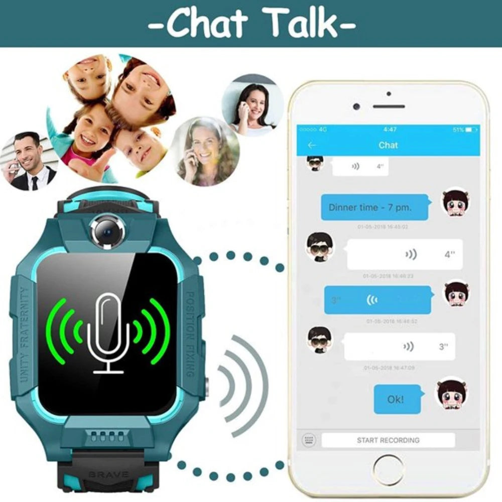 Kids Smart Watche GPS Video Call SOS IP67 Waterproof Children Smartwatch Camera Monitor Tracker Location Watch for Boys Girls