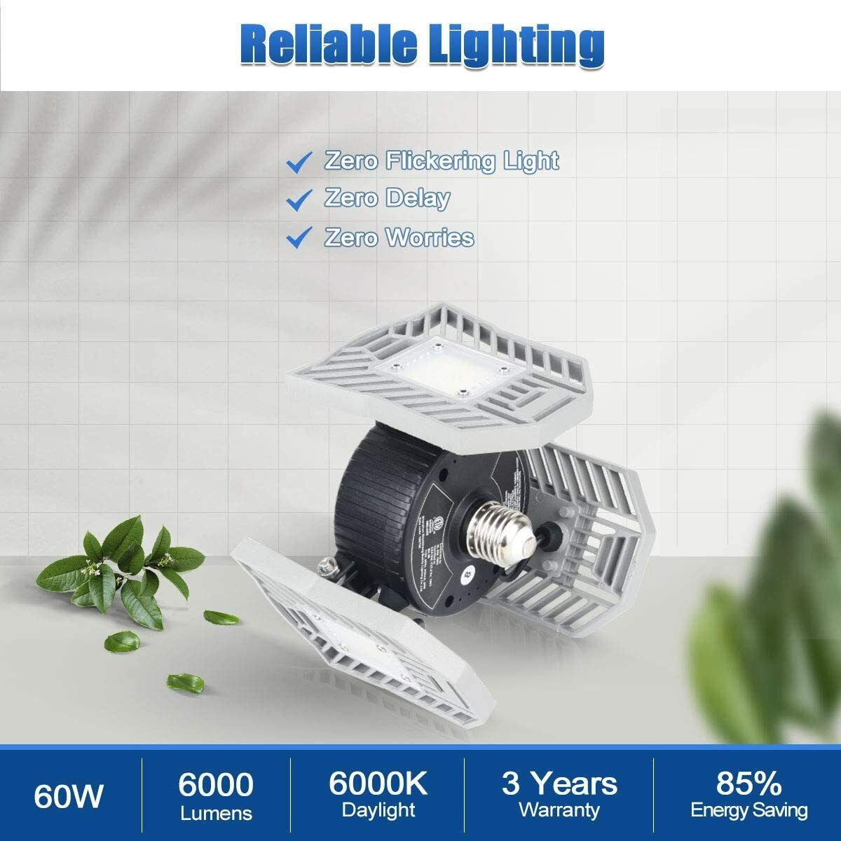 Three Led Garage Light-Led Adjustable Light-Basement Led Light Very Bright