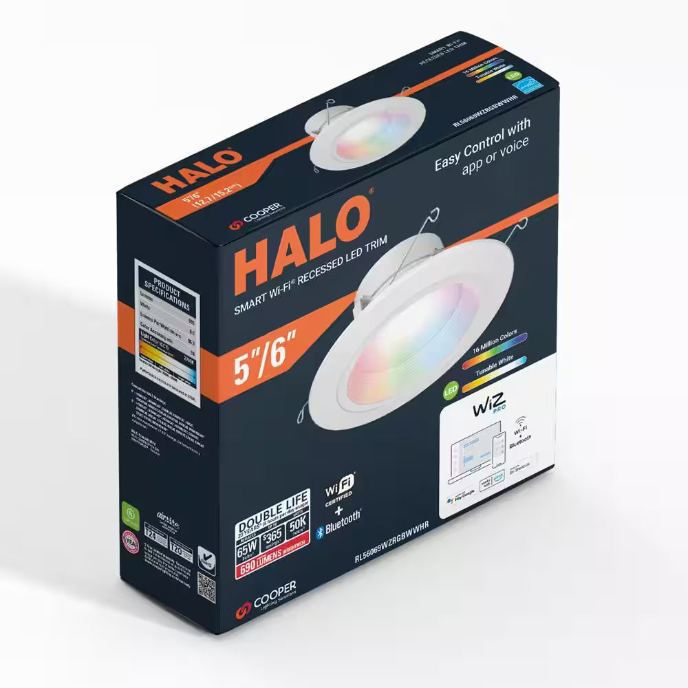 Color and Tunable White 65W Equivalent 5/6 Inch Integrated LED Dimmable Smart Wi-Fi Wiz Connected Remodel Downlight Kit