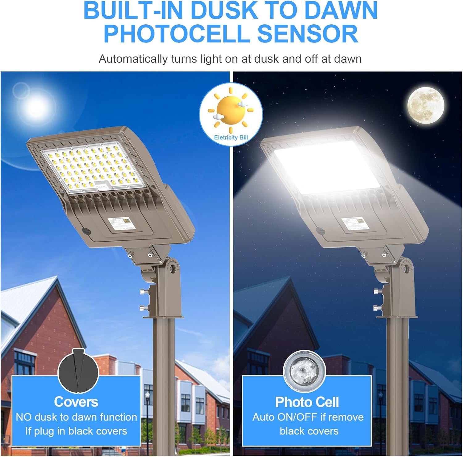 200W LED Parking Lot Light with Photocell 28000LM LED Shoebox Pole Mount Lights Fixture HID/HPS Replacement 5000K IP65 AC 100-277V UL Listed Outdoor Area Street Security Lighting for Stadium Roadways