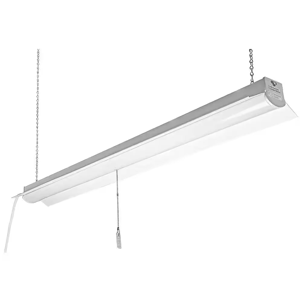 4 Ft. Plug-In Pull Chain Linkable Integrated LED White Shop Light Garage Light 3600 Lumens 36W Bright White 4000K