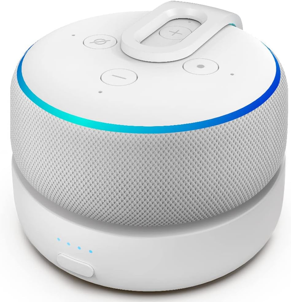 D3 Battery Base Make Speaker Portable, White (Not Include Speaker)