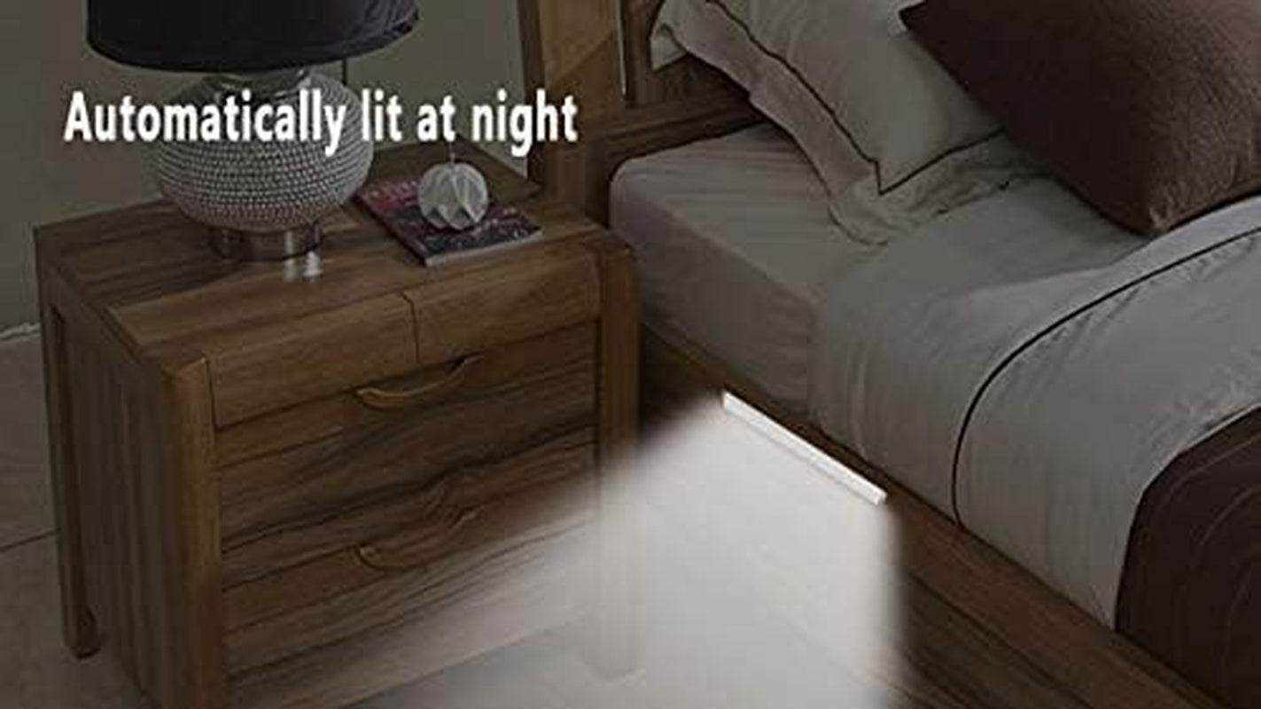 2Pcs under Cabinet Lights,10 LED Motion Sensor Lights, Night Light,Led Battery Lights,Motion Led Light Bar, USB Rechargeable Magnet LED Lights Stick on Anywhere (Black)