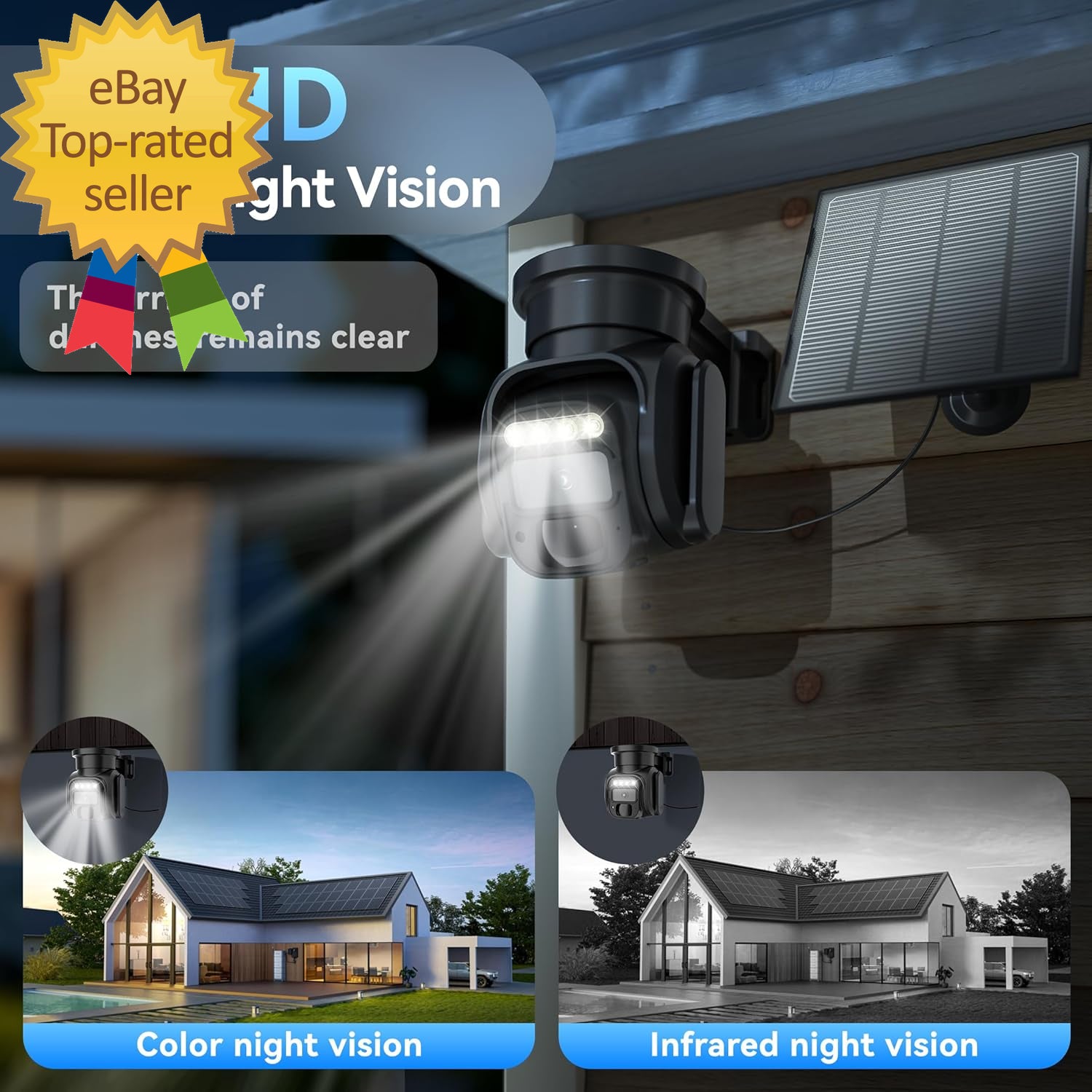 4G LTE Cellular Security Cameras Wireless Outdoor, No Wifi Solar Security Camera