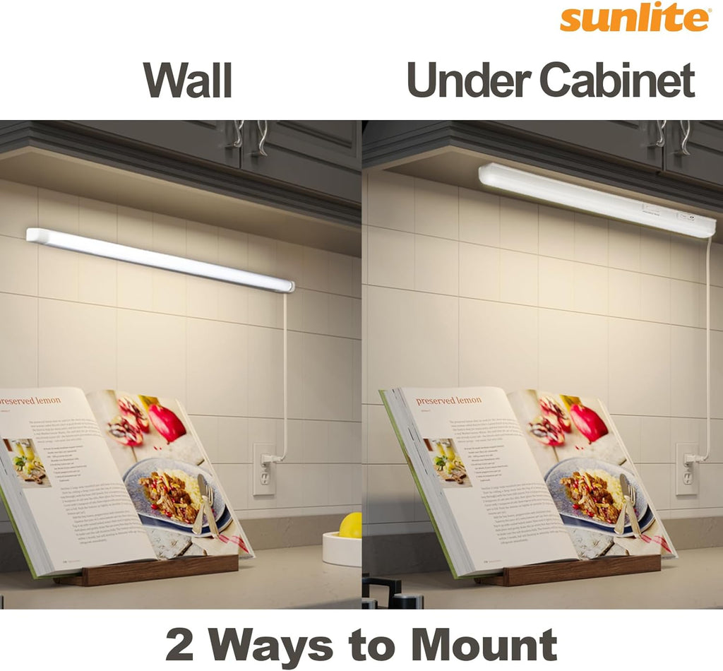 LED under Cabinet Lighting Plug in 34 Inch Linkable under Counter Lights for Kitchen 12 Watts, 120 Volts, 1200 Lumens, Adjustable 3 CCT 3000K-5000K, 50,000 Hour Lifespan, ETL Listed LED Light