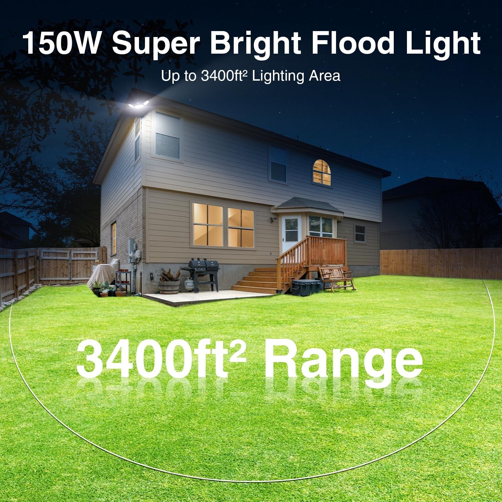 150W Motion Sensor Lights Outdoor for Outside, 15000LM LED Flood Lights Outdo...