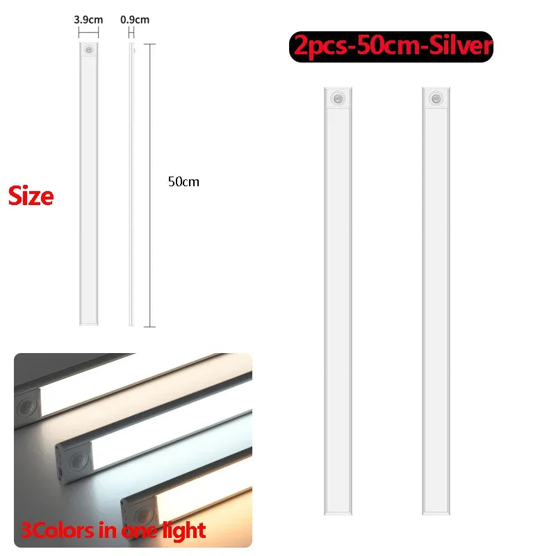 LED under Cabinet Lights Motion Sensor Led Lamp Wireless Rechargeable Night Light for Bedroom Kitchen Cabinet Indoor Lighting